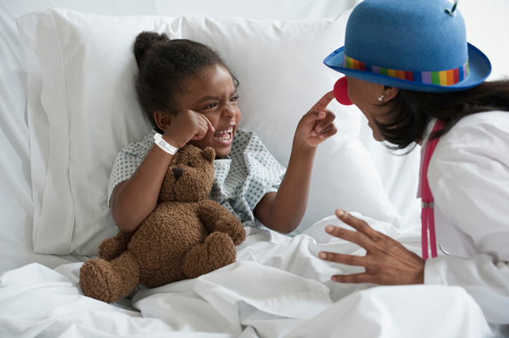 Patient wearing a plastic medical wristband